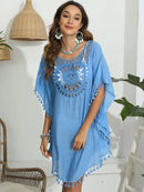 CROCHET BIKINI-Sexy Monochrome Bikini Cover Up Dress, Fashion Swimwear, Sun-resistant, Colorfast