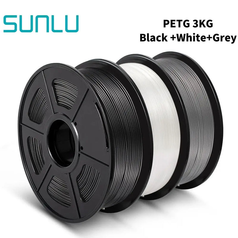SUNLU PETG 3D Filament 1KG 3 Rolls 1.75mm +/-0.02MM 3D Printing Filament Neatly Wound Filament Vacuum Packing Fast Shipping