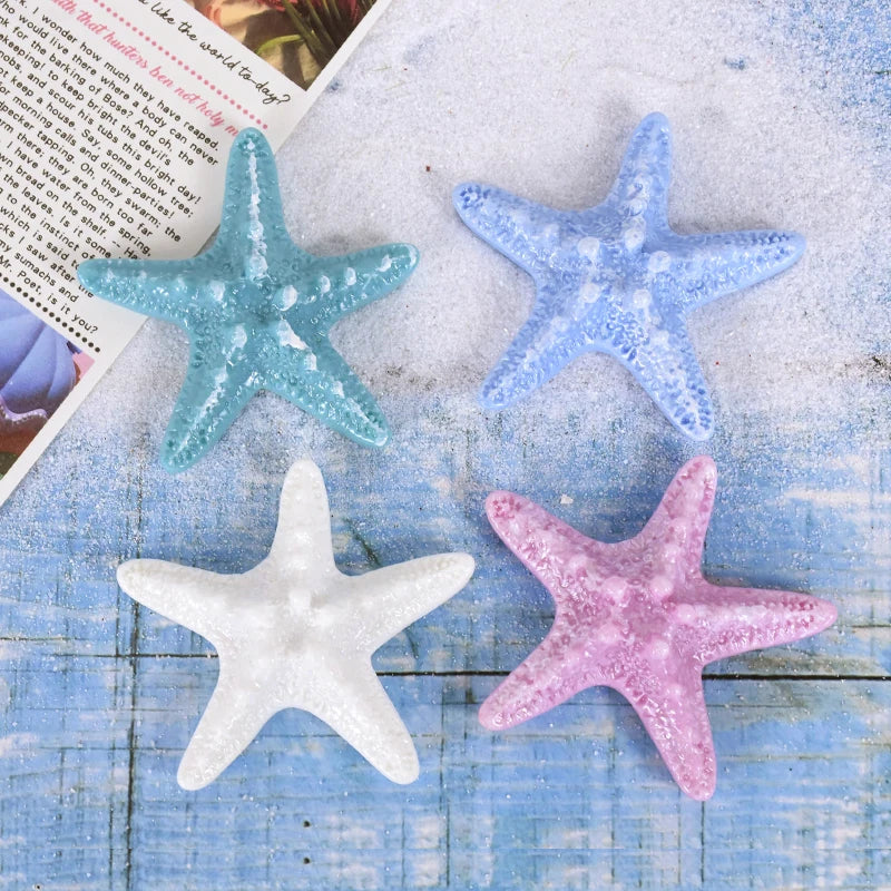 Resin Shell Starfish DIY Cake Topper Kids Mermaid Party Cake Decoration Under the Sea Ocean Birthday Party Decor Baby Shower