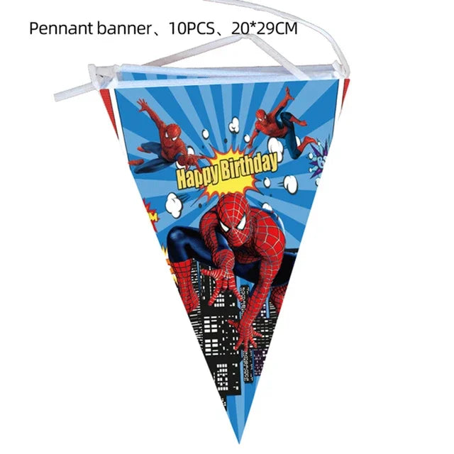 Spiderman Party Supplies Include Paper Cups Plates Balloons Tablecloth Cake Toppers for Kids Birthday Party Decor Baby Shower