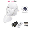 LED Facial Mask 7 Colors Light Phototherapy Face Mask with Neck Anti Acne Whitening Red Light Therapy Mask Skin Beauty Treatment
