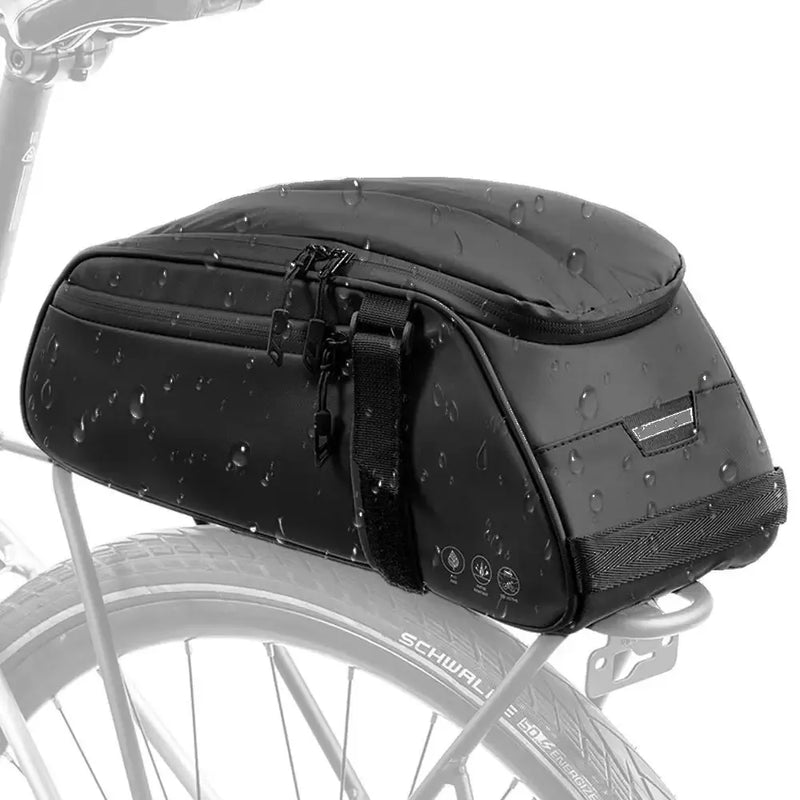 Waterproof Reflective Rear Rack Bag, 8L Trunk Cycling Back Seat Cargo Carrier Storage Pouch , for Travel Commute