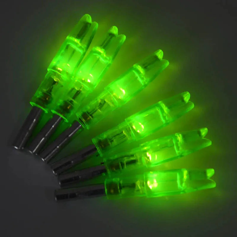 6PCS Green Led Lighted Nocks For Arrow Shaft ID 6.2mm Archery Hunting Shooting Automatically Recurve Crossbow Compound Bow new