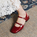 2023 Gladiator Sandals Women Shoes Sexy Square Toe Pumps Ankle Strap Buckle Ladies Zapatos Mujer Low Heels Size 34-43 Green Red