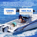 12V 100AH LiFePO4 Battery Pack BMS 100A For Solar Boat RV Camping Solar Trolling Motor Bluetooth Lithium Iron Phosphate Batteria