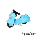MOC Bricks Chrome Bike Bicycle Scooter Model Building Block Little Sheep Motorcycle City Traffic Bicycle Motor Vehicle Car