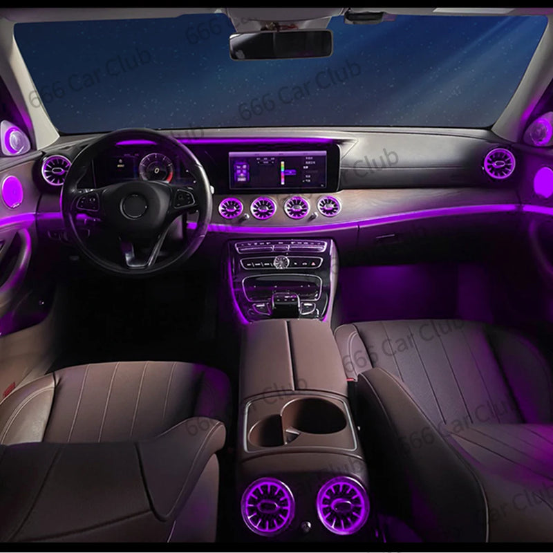 3/64 Colour LED Air Vents For Mercedes Benz W205 W213 W222 W117 W176 X156 W206 W167 Ambient Light Turbine Nozzle Decorative Lamp