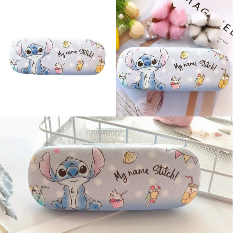 Disney Cartoon Stitch Figure Printed Glasses  Anime Case Hard Shell Protective Student Glasses Storage Box Boys Girls Birthday