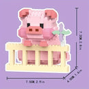Pig Animal Mini Cute Building Block Set Cow Kawail Model for Girls and Boys Toys Kit Gifts for Adults and Kids