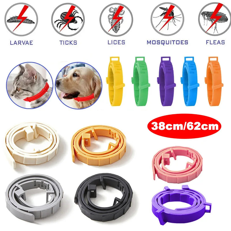 38/62cm Dog Collar Flea Tick Prevention Pet Cat Dog Collar 8 Month Flea and Tick Collar for Small Dogs Adjustable Cat Dog Collar