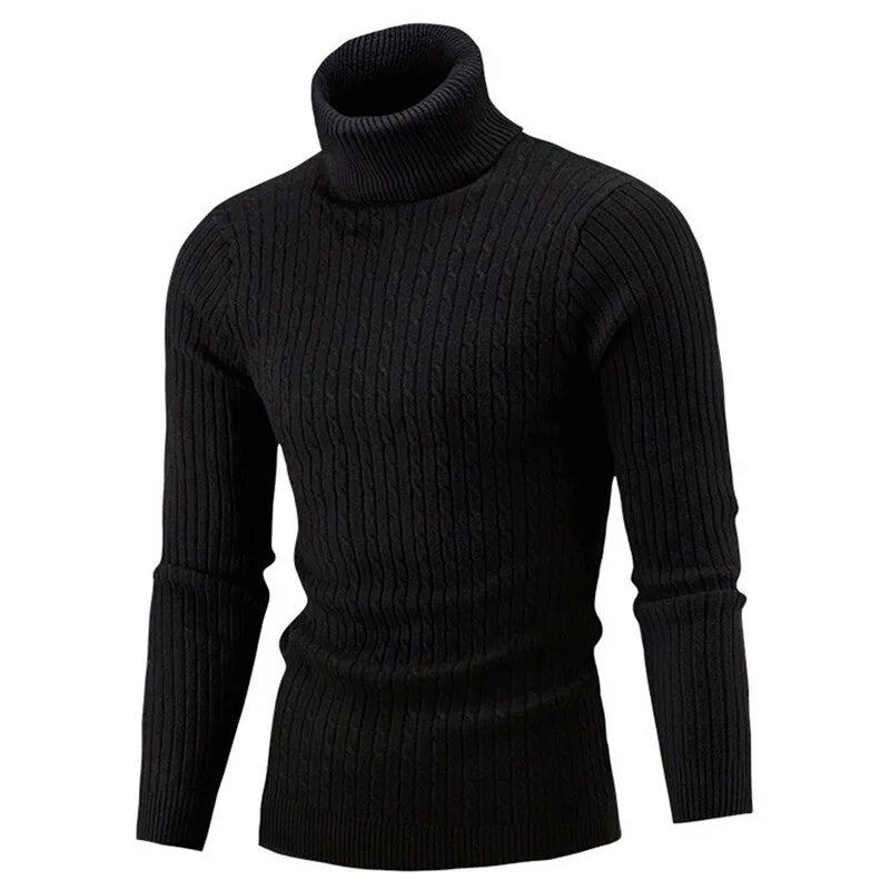 New High quality Men's turtleneck sweater pullover shirt long sleeve warm knitted turtleneck sweater 7 Colors