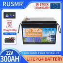 12V 24V 60AH 120Ah 200Ah 300AH LiFePO4 Battery Built-in BMS Lithium Iron Phosphate Cells For RV Campers Golf Cart Solar Storage