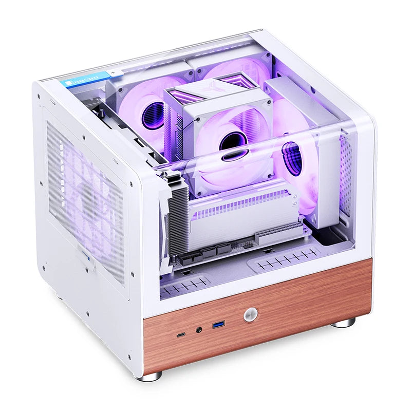 JONSBO TK-0 ITX Sea View Room Curved Glass Case Split compartment design North American walnut wood decoration small Chassis