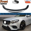 For 2017-2019 Mercedes Benz W213  A238 C238 E-Class Carbon Fiber Look AMG E63 Style Front Bumper Lip Splitter