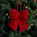 Big Velvet Red Bow for Christmas Tree Decoration Valentine's Day Wedding Fences Stairs Fireplaces Festival Christmas Deco