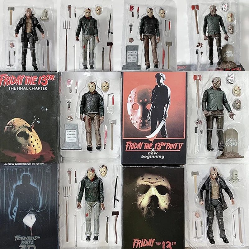 NECA Friday The 13th Figure Toys Freddy Jason Voorhees Blood Ultimate Action Figure Jason Collectible Model Toy Christmas Gifts