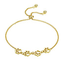 Bamoer Genuine 925 Sterling Silver Cute Pet Footprints Bracelet Cat Paw Adjustable Chain Bracelet for Women Birthday Gift SCB096