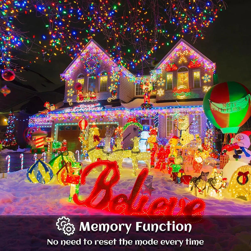 Solar Christmas Decoration Light String Outdoor waterproof Curtain Icicle Light Garden Eaves Decoration Fairy String Lights