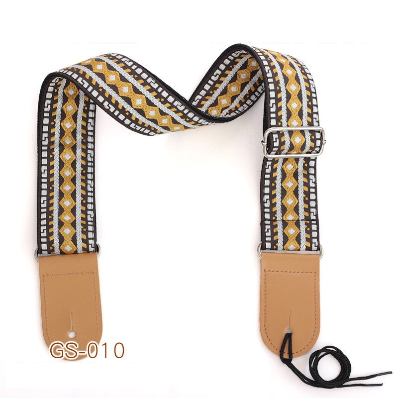 Embroidered Guitar Strap National Style Shoulder Strap Ribbon Musical Instrument Strap Guitar Strap Instrument Guitar Part