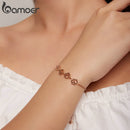 Bamoer Genuine 925 Sterling Silver Cute Pet Footprints Bracelet Cat Paw Adjustable Chain Bracelet for Women Birthday Gift SCB096