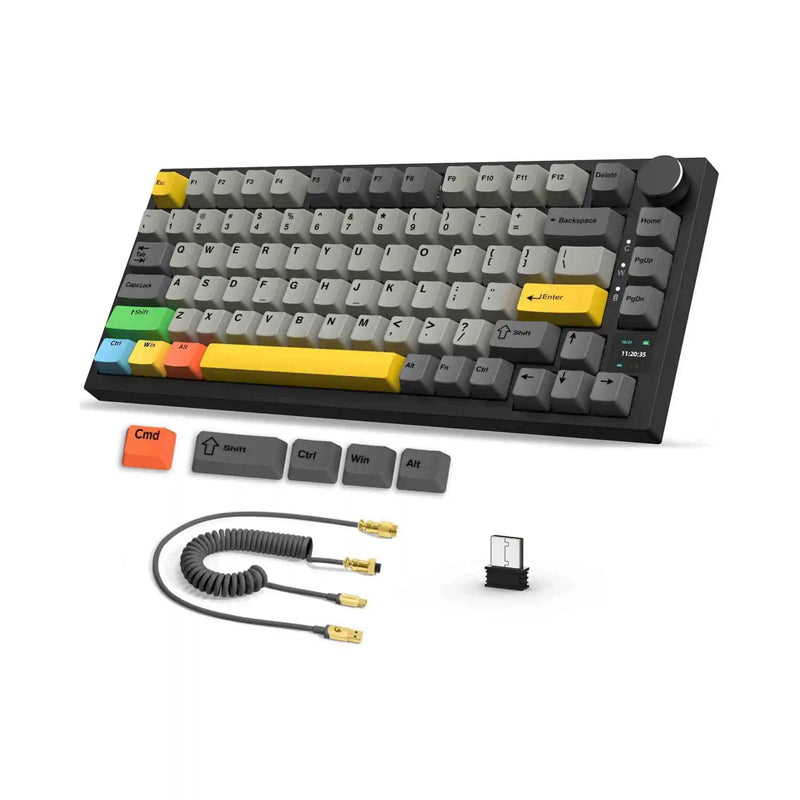 MAMBASNAKE x Ajazz AK820 Pro 75% Mechanical Keyboard and Coiled Cable Hot Swappable