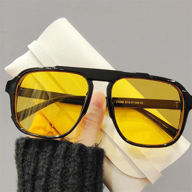 2024 New Fashion Men Sunglasses Oversized Frame Women Anti-blue Light Transparent Glasses UV400 Eyewear Flat Mirror Eyeglass