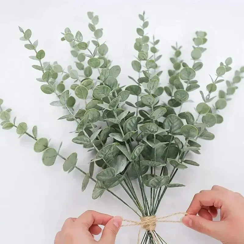 10pcs Eucalyptus Stems Artificial Eucalyptus Leaves for Home Flowers Bouquet Centerpiece Wedding Decoration Christmas Decor