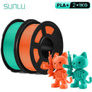 SUNLU 2KG 3D PLA/PETG/PLA PLUS/Clear Filament 1.75mm 2Roll 1KG 3D Printer Neatly Wound 3D Filament for 3D Printer& 3D Pen