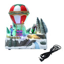 Christmas Decoration Hot Air Balloon Musical Miniature Scene for Children