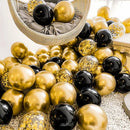 25pcs Gold Black Mixed Balloons 10th Birthday Party Decorations 10 Years Old Girl Boy Birthday Background Decor Anniversary