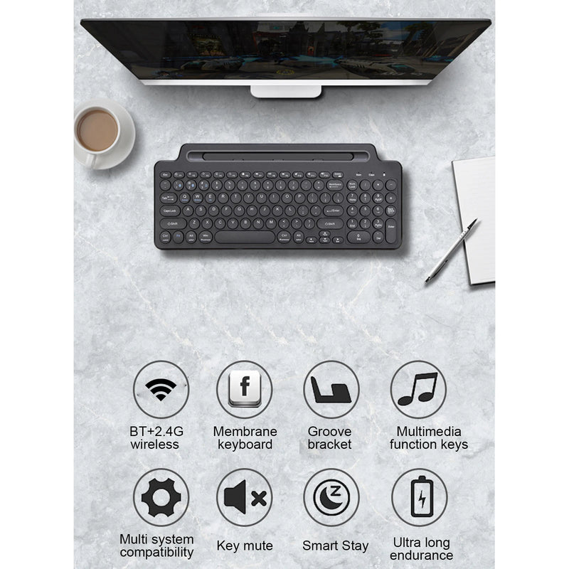 2.4G Wireless Bluetooth Keyboard with Number Touchpad Mouse Phone Card Slot Numeric Keypad for Android IOS Desktop Laptop PC