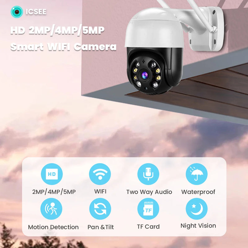 8MP 4K IP Camera 5MP Speed Dome Auto Tracking PTZ Camera Smart Home Outdoor Wireless WIFI Camera Surveillance Monitor