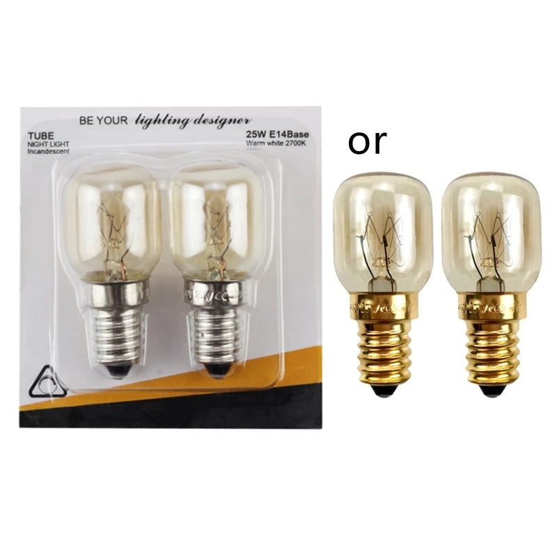 2pcs 220V E14 300 Degree High Temperature Resistant Microwave Oven Bulb Cooker Lamp Lighting Bulb