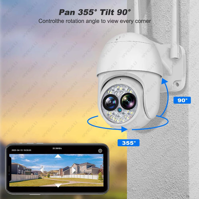 Yoosee 4MP WiFi IP Camera PTZ Dual Lens 12X Zoom CCTV Video Surveillance Cameras Outdoor Auto Tracking Binocular Security Camera