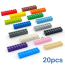 20pcs DIY Building Blocks Thick 2x8 Dots Educational Creative Toys for Children Figures Plastic Bricks Size Compatible With 3007