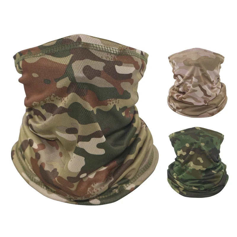 Camo Tactical Mask Neck Gaiter Cover Face Bandana Sun Cool Cycling Hunting Hiking Camping Scarf Men Women