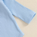 Adorable Baby Girl Easter Outfits with Bunny Embroidery Long Sleeve Romper Suspender Skirt and Headband - 3 Piece Set for