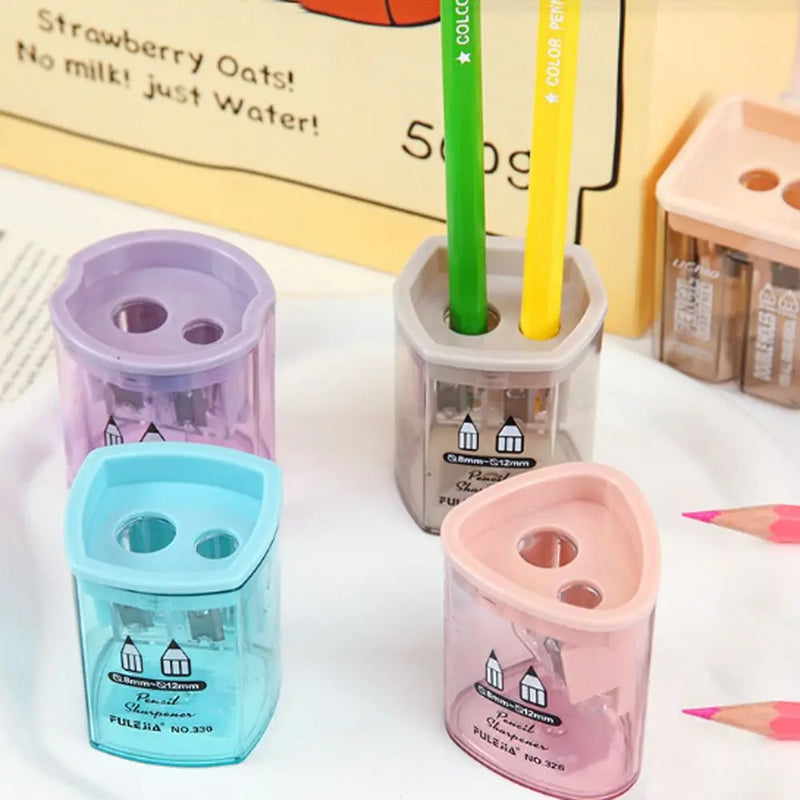 Creative Double Holes Pencil Sharpener Multi Purpose Mechanical Pencils Sharpener Office School Stationery Supplies