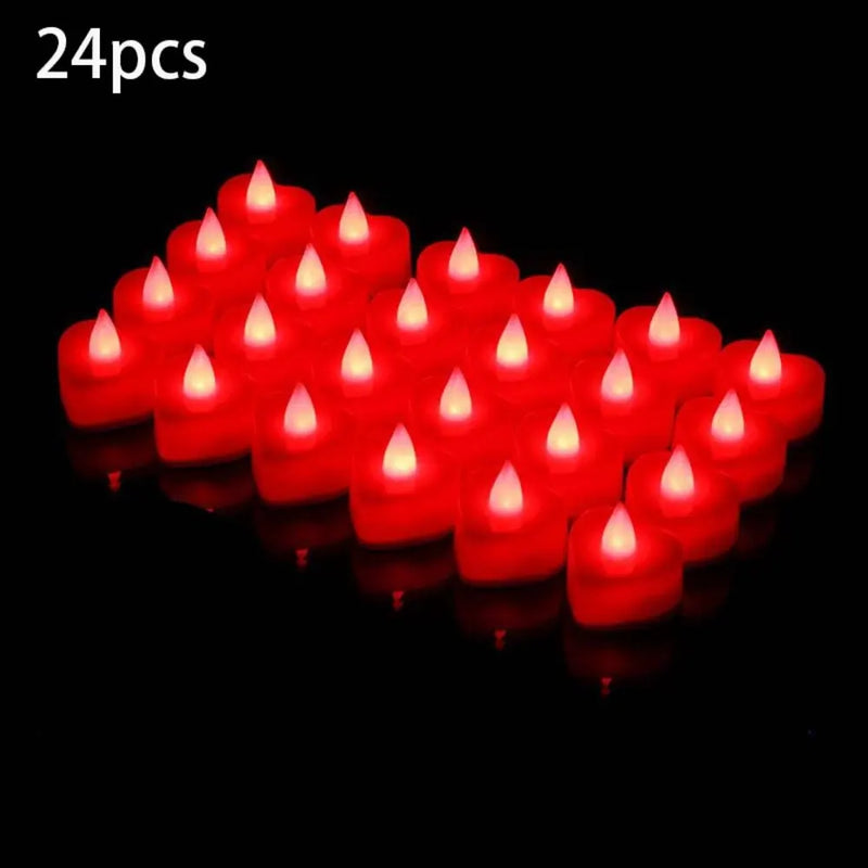 24pcs LED Electronic Candle Lights Battery Powered Flameless Candle Lamp For Valentine Christmas Wedding Party Home Decoration