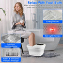 Collapsible Foot Spa Massager Electric Foldable Foot Soaker Tub with Remote Control 24 Heating Levels 6 Massage Rollers Surfing