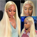 200 Density 613 Blonde Straight 13x4 Transparent Lace Frontal Wig 13x6 HD Lace Front Human Hair Wigs Brazilian For Women
