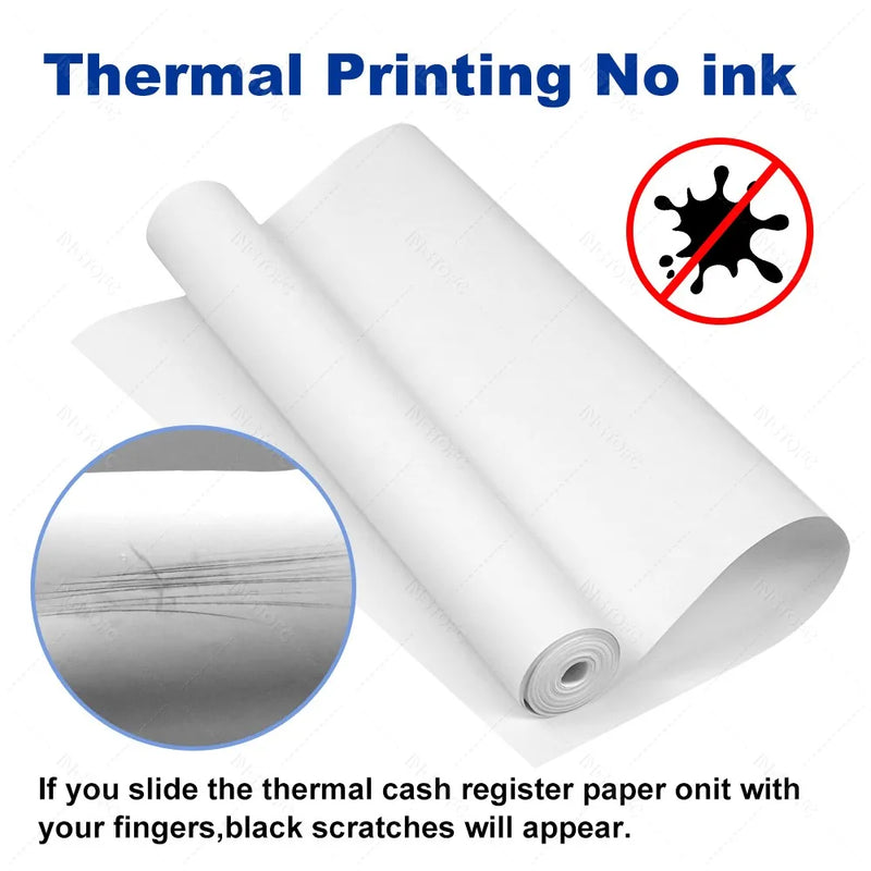 A4 Thermal Paper Thermal Printing Paper 210*30mm for A4 Wireless Bluetooth A40 Portable Printer Paper Rolls