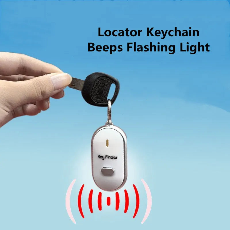 Locator Keychain Beeps And Flashes Whistle Key Finder Key Chain Portable Sound Control Locator Find Lost Keys Security Alarm