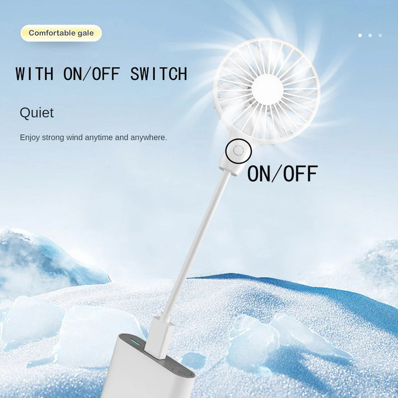 Creative Portable USB Small Fan with Switch 360 Degree Adjustable Mini Brushless Mute Fan Laptop for Home Dorm Office Outdoor