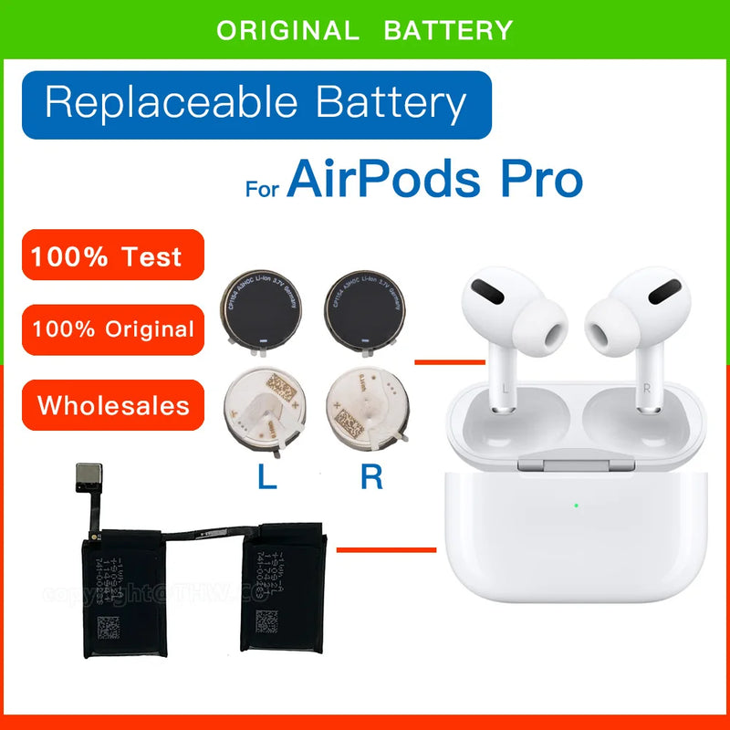 100% Original CP1154 Replacement Battery For Apple Airpods PRO A2084 A2083 A2190 air pods pro Rechargeable Batteries Batteria