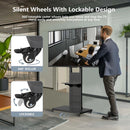 Heavy Duty Mobile TV Floor Stand Trolley with Wheels and Storage Shelf Support Rotate Vertically