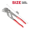 Geinxurn Heavy Duty 7-Inch Water Pump Pliers w/ Quick Button, 15-Position, 1.5" Capacity, CR-V Steel Parallel Jaws