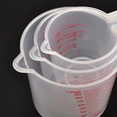 3pcs Baking Liquid Measuring Cups PVC Scale Cup Plastic Measuring Volume Beaker Kitchen Baking Tools 250/500/1000ml