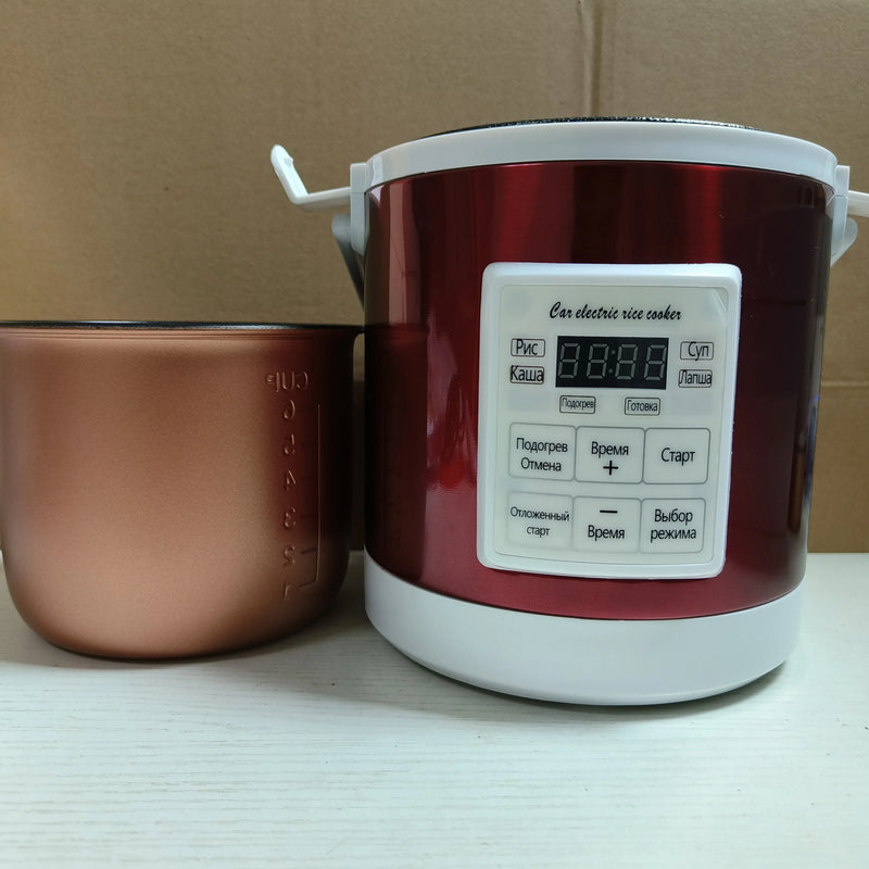 12V 24V Mini Rice Cooker Car Truck Soup Porridge Cooking Machine Food Steamer Electric Heating Lunch Box Meal Heater Warmer1.2L