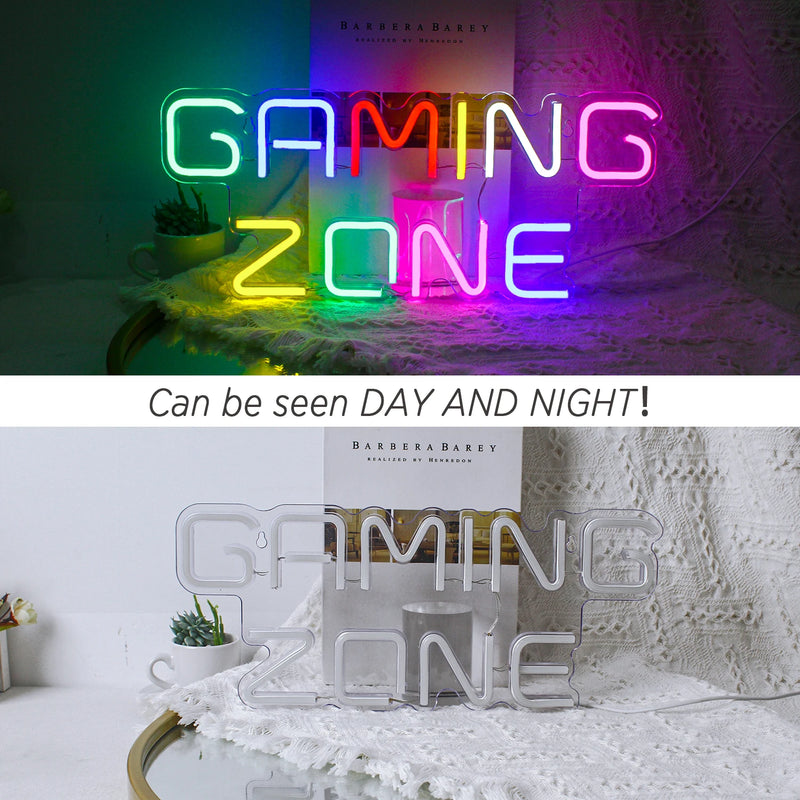 Gaming Zone Neon Led Sign for Wall Decor Game Neon Lights Signs with USB Powered for Game Room Bedroom Gifts Gamer (Multicolour)